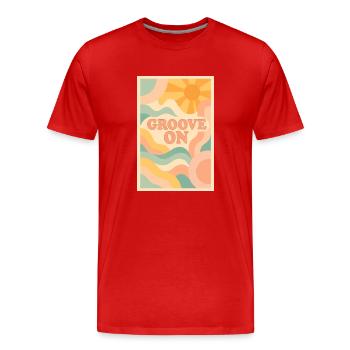 Groove on - T-shirt bio Premium Homme - rouge - Devant - Damien (186cm)