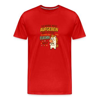 Ich werde nicht aufgeben - Männer Premium Bio T-Shirt - Rot - Vorne - Damien (186cm)