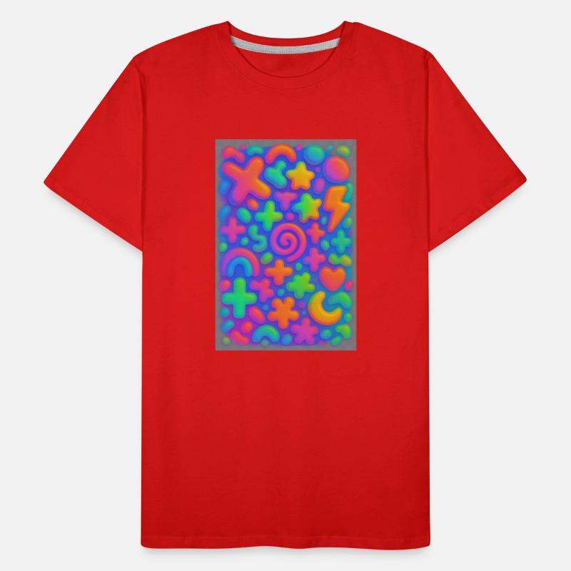 Neon Overload – Überlappende 3D Pop-Art Explosion Männer Premium Bio T-Shirt