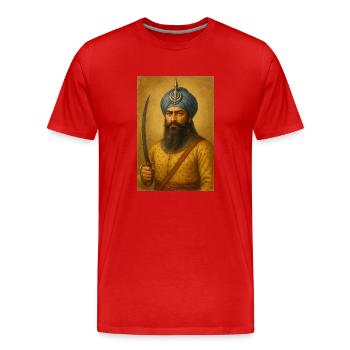 Harri Singh Nalwa - Männer Premium Bio T-Shirt - Rot - Vorne - Damien (186cm)