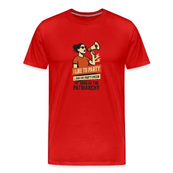 J’aime faire la fête... et par parti, j’entends abolir - T-shirt bio Premium Homme - rouge - Devant - Damien (186cm)