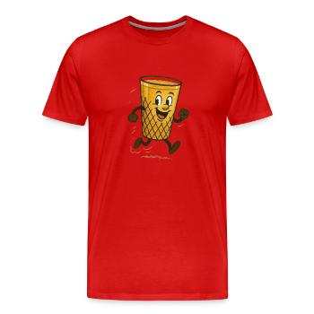 geripptes - Männer Premium Bio T-Shirt - Rot - Vorne - Damien (186cm)