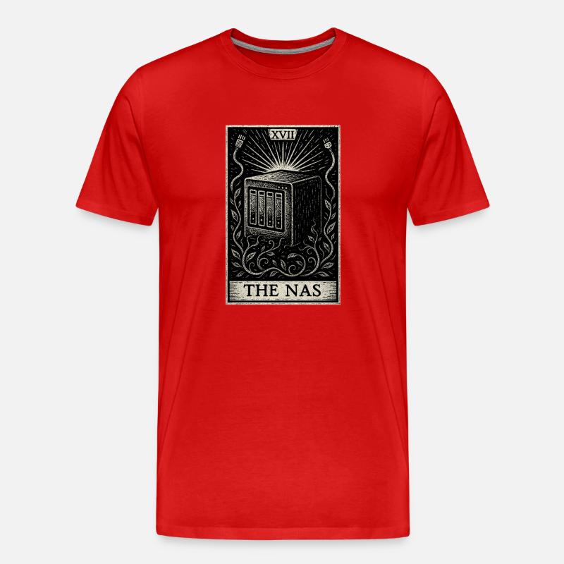 Datafararding Tarot : l’oracle du NAS - T-shirt bio Premium Homme - rouge