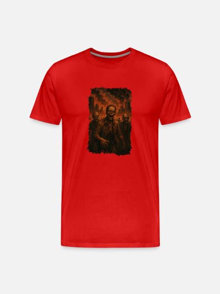Zombiewelt - Männer Premium Bio T-Shirt - Rot