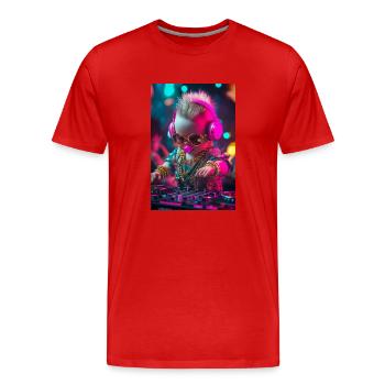 DJ Baby Droppin' Beats - Männer Premium Bio T-Shirt - Rot - Vorne - Damien (186cm)
