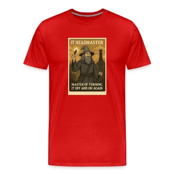 Directeur informatique - T-shirt bio Premium Homme - rouge - Devant - Damien (186cm)