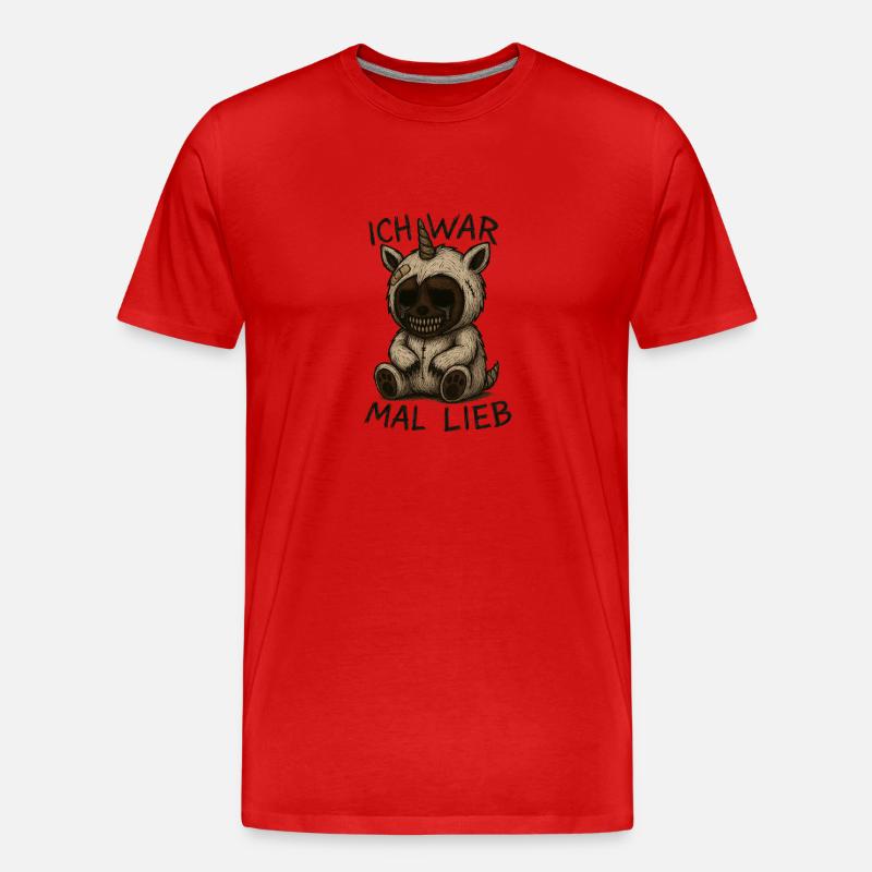 Ich war mal lieb - Männer Premium Bio T-Shirt - Rot