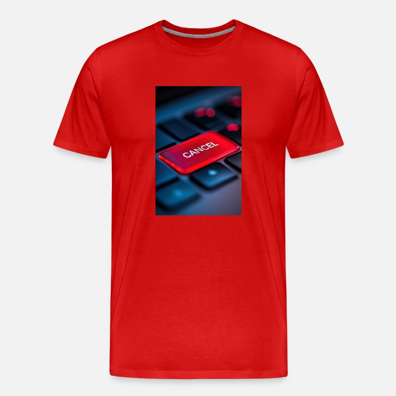 Rot Abbrechen-Tasten-Highlight - Männer Premium Bio T-Shirt - Rot