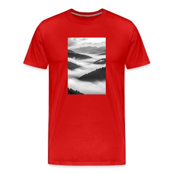 Murmures dans la brume - T-shirt bio Premium Homme - rouge - Devant - Damien (186cm)