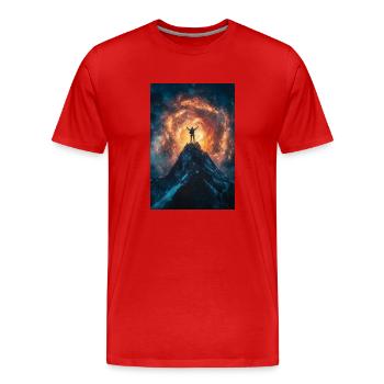 Unter kosmischem Feuer - Männer Premium Bio T-Shirt - Rot - Vorne - Damien (186cm)