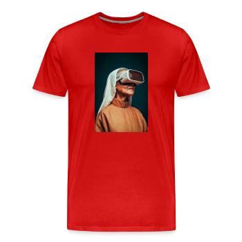 Künftiger Glaube an Virtual Reality - Männer Premium Bio T-Shirt - Rot - Vorne - Damien (186cm)