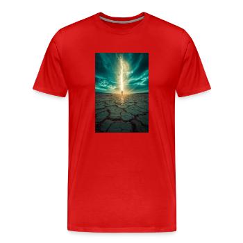 Vom Licht auserwählt - Männer Premium Bio T-Shirt - Rot - Vorne - Damien (186cm)