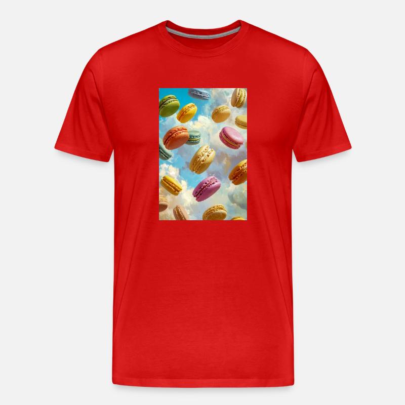 Bunte Macarons am Himmel - Männer Premium Bio T-Shirt - Rot