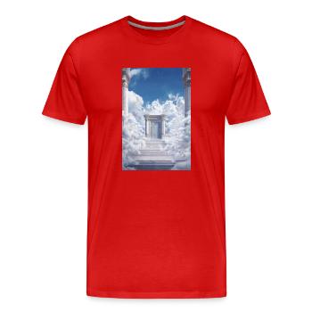Golden Gates in the Clouds - Men's Premium Organic T-Shirt - red - Front - Damien (186cm)