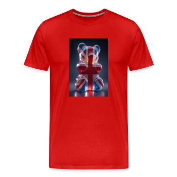 Ours gommeux Union Jack - T-shirt bio Premium Homme - rouge - Devant - Damien (186cm)