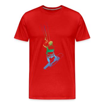 Croquis de kitesurfeur - T-shirt bio Premium Homme - rouge - Devant - Damien (186cm)