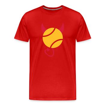 Tennis Devil - T-shirt bio Premium Homme - rouge - Devant - Damien (186cm)