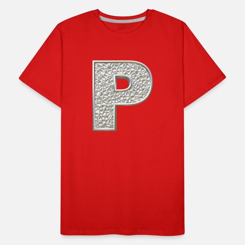 P, letter, letter P, initial, initial P, monogram, Men's Premium Organic T-Shirt