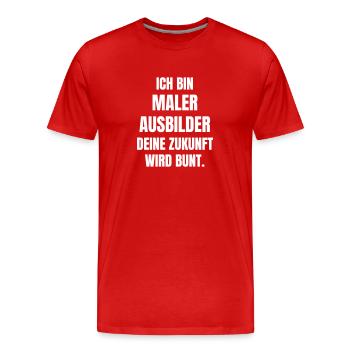 Instructeur de peinture, votre avenir sera coloré. - T-shirt bio Premium Homme - rouge - Devant - Damien (186cm)