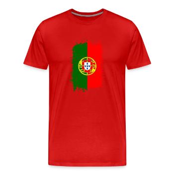 Portugal - T-shirt bio Premium Homme - rouge - Devant - Damien (186cm)