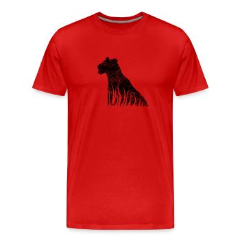 Lioness - Men's Premium Organic T-Shirt - red - Front - Damien (186cm)