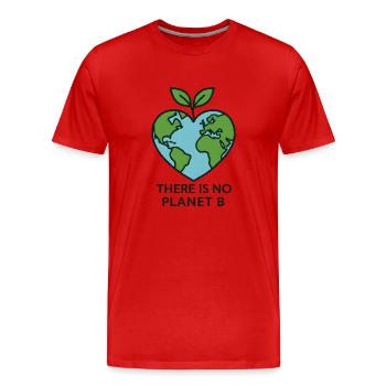There Is No Planet B – Environment & Climate Protection - Men's Premium Organic T-Shirt - red - Front - Damien (186cm)