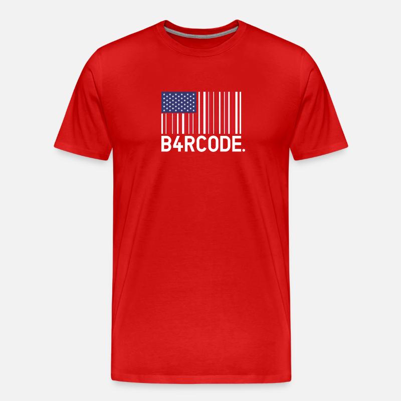 B4RCODE. USA - Männer Premium Bio T-Shirt - Rot