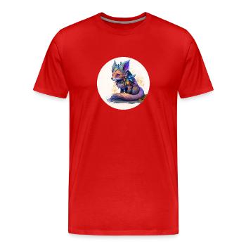 Tier Fuchs fantasy und niedlich - Männer Premium Bio T-Shirt - Rot - Vorne - Damien (186cm)