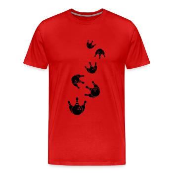Kegeln Kegel Icon - Männer Premium Bio T-Shirt - Rot - Vorne - Damien (186cm)