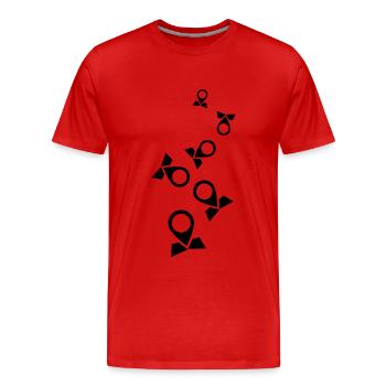Icône de carte du monde - T-shirt bio Premium Homme - rouge - Devant - Damien (186cm)
