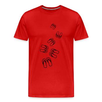 Flip-flops icon - Men's Premium Organic T-Shirt - red - Front - Damien (186cm)