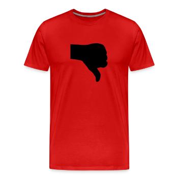 pouces vers le bas - T-shirt bio Premium Homme - rouge - Devant - Damien (186cm)