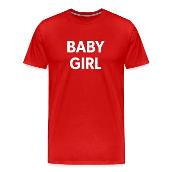 Bébé fille Texte blanc - T-shirt bio Premium Homme - rouge - Devant - Damien (186cm)
