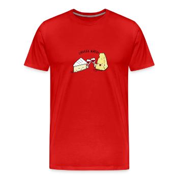 Kawaii Käse Aperitif - Männer Premium Bio T-Shirt - Rot - Vorne - Damien (186cm)