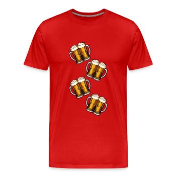 Beer Mug Beer Toast - Men's Premium Organic T-Shirt - red - Front - Damien (186cm)