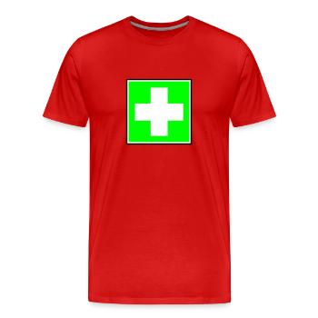 First Aid Cross - Men's Premium Organic T-Shirt - red - Front - Damien (186cm)