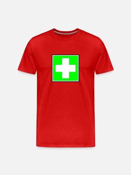 First Aid Cross - Men's Premium Organic T-Shirt - red