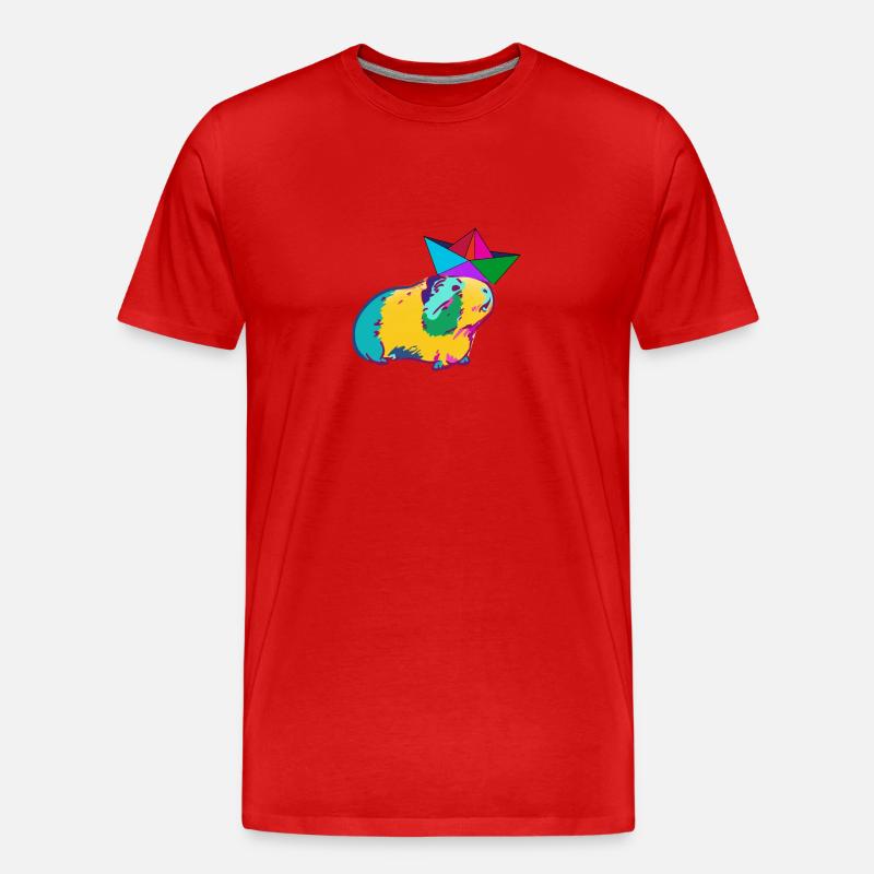 boot,papierboot,meerschweinchen,bunt,hut - Männer Premium Bio T-Shirt - Rot