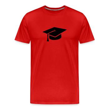 Graduation hat - Men's Premium Organic T-Shirt - red - Front - Damien (186cm)