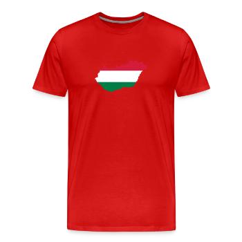 Hongrie - T-shirt bio Premium Homme - rouge - Devant - Damien (186cm)
