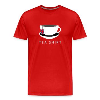 I Love English Tea UK Flag Fun Novelty Souvenir - T-shirt bio Premium Homme - rouge - Devant - Damien (186cm)