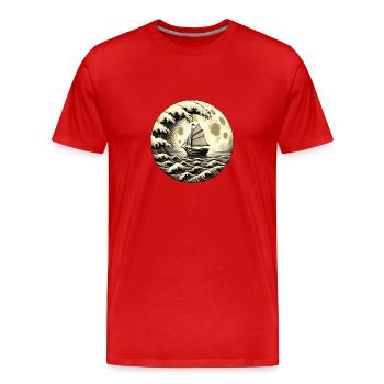 Voilier Vintage Single Master Tsunami Storm - T-shirt bio Premium Homme - rouge - Devant - Damien (186cm)