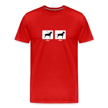 Great Dane - silhouettes en ligne / hors ligne - T-shirt bio Premium Homme - rouge - Devant - Damien (186cm)