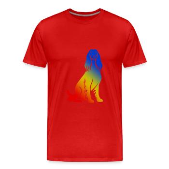 Chien Courant Afghan Coloré - T-shirt bio Premium Homme - rouge - Devant - Damien (186cm)