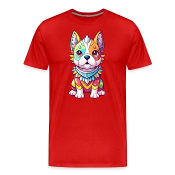 Bunter Hund - Männer Premium Bio T-Shirt - Rot - Vorne - Damien (186cm)