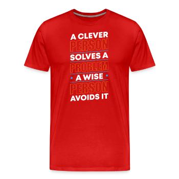 Problème La solution Devise - T-shirt bio Premium Homme - rouge - Devant - Damien (186cm)