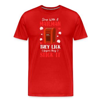 Postbote Paket Kurier - Männer Premium Bio T-Shirt - Rot - Vorne - Damien (186cm)