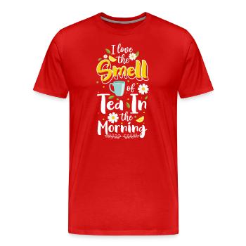 Tee Tasse Erholung Trinken - Männer Premium Bio T-Shirt - Rot - Vorne - Damien (186cm)