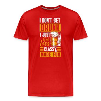 Alkoholiker Feiern Wochenende - Männer Premium Bio T-Shirt - Rot - Vorne - Damien (186cm)