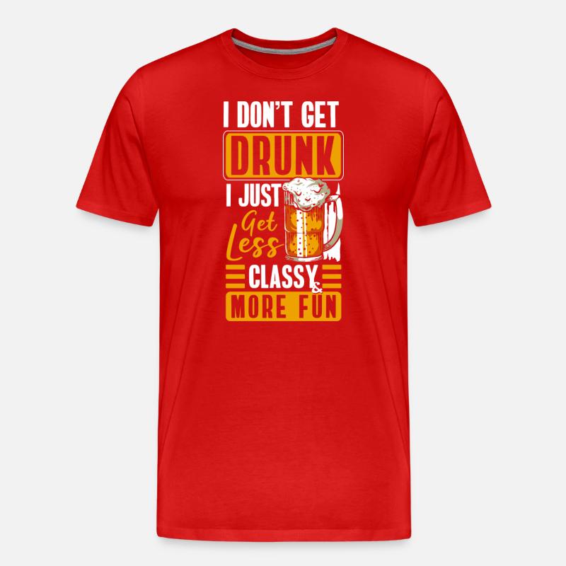 Alkoholiker Feiern Wochenende - Männer Premium Bio T-Shirt - Rot